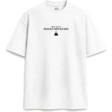 Directed By Hayao Miyazaki Yönetmen Serisi Baskılı Yazılı Unisex Beyaz Tişört - Siyah - XL