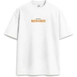 Directed By Martin Scorsese Yönetmen Serisi Baskılı Yazılı Unisex Beyaz Tişört - Siyah - XL