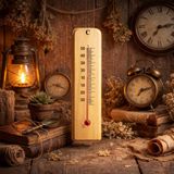 Direkstoktan Dekoratif Ahşap Termometre – Duvara Asılabilir Ortam Sıcaklık Ölçer / Wooden Wall Thermometer