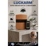 Direkstoktan Dijital Kablosuz Kapı Zili Seti - 150M Menzilli, Su Geçirmez Düğmeli, 25 Melodili / Digital Wireless Remote Control Doorbell - AÇIK KAHVERENGİ