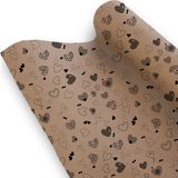 Direkt-Al Kraft Ambalaj Kağıdı 70 Gr. Kalın 70X100 Cm.10 Adet Kalp Desenli