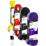Direnç Bandı Kas Geliştirme Lastiği Fitness Pilates Cross Training Bant Yoga Push Up Barfiks Bandı (5+15+25+35 KG (SARI+KIRMIZI+SİYAH+MOR))