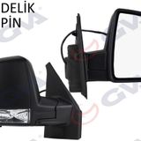 Dış Dikiz Aynası Sağ Doblo 11 Elektrikli Sinyalli Siyah Kapaklı Tek Cam Konveks 8 Fiş Vm-668ehr