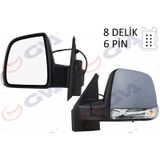 Dış Dikiz Aynası Sol Doblo 11 Elektrikli Sinyalli Astarlı Tek Camlı Konveks 6 Fiş Vm-668ehpl