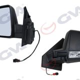 Dış Dikiz Aynası Sol Doblo 11 Elektrikli Sinyalli Siyah Kapaklı Tek Cam Konveks 6 Fiş Vm-668ehl