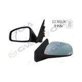 Dış Dikiz Aynası Sol Megane-Fluence 08 Elektrikli Isıtmalı Sinyalli Sensörlü Isıtmalı Astarlı Asferik 9 Fiş Vm-6138Ehpsal