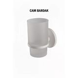 Diş Fırçalık Cam Bardaklı Beyaz Renk
