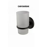 Diş Fırçalık Cam Bardaklı Siyah Renk