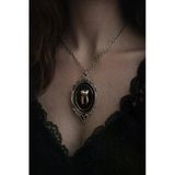 Diş Hekimi Diş Figürlü Siyah Vintage Tasarım Kolye – Metal Zincirli Unisex Kolye