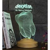 Diş Hekimi İçin 3D Dentist LED Lamba - Diş Doktoruna Özel, Dünya Diş Hekimleri Günü Hediyesi, İsimli Kişiye Özel Tasarım