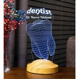 Diş Hekimi Için 3D Dentist LED Lamba - Diş Doktoruna Özel Hediyesi Kişiye Özel Tasarım - Çok Renkli - Genel