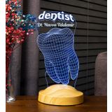 Diş Hekimi İçin 3D Dentist LED Lamba - Diş Doktoruna Özel Hediyesi Kişiye Özel Tasarım