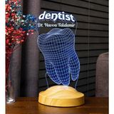 Diş Hekimi İçin 3D Dentist LED Lamba - Dünya Diş Hekimleri Günü Hediyesi, İsimli Kişiye Özel Tasarım