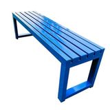 Dış mekan bankları, hava koşullarına dayanıklı metal park bankı, bahçe bankı, bahçe bankı, dış mekan mobilyası, hava koşullarına dayanıklı, çim, avlu, sundurma ve giriş için (mavi, 120 x 120 x