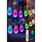 Dış Mekan İçin İp Işıklar, Kırılmaz Su Geçirmez, Müziğe Duyarlı, Uzaktan Kumanda ve Uygulama Kontrollü, RGB LED Işık