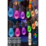 Dış Mekan Için Ip Işıklar Kırılmaz Su Geçirmez, Müziğe Duyarlı Uzaktan Kumanda ve Uygulama LED Işık - 3 m - RGB