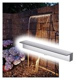 Dış mekan için oluklu borudan şelale taşma seti, bahçe havuzları için büyük paslanmaz çelik şelale taşması - 45 cm şelale kanatlı çeşme çıkışı, özel ve ticari dekorasyon için
