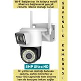 Dış Mekan İş Yeri Gece Görüş İki Yön Ses Hareket Algı 8Mp Ultra Hd Wifi Çift Lens Güvenlik Kamerası