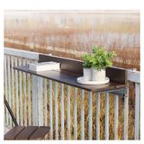 Dış Mekan Katlanır Balkon Korkuluk Masası - Korkuluklar için Alüminyum Metal Veranda Yan Sehpası, Yerden Tasarruf Sağlayan Bar Masası (39 "x10.6") - Güverte ve Verandalar için Mükemmel
