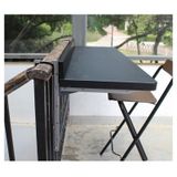 Dış Mekan Katlanır Balkon Korkuluk Masası, Teraslar, Bahçeler ve Gezinti Yolları için Çok Fonksiyonlu Veranda Bar Masası - Kompakt, Siyah, U80*G39 cm (80 * 15,4 inç)