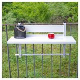 Dış Mekan Katlanır Balkon Masası, Yerden Tasarruflu Güverte Raylı Masa, Ayarlanabilir Yükseklik Veranda Bar, Kompakt Bahçe Masası, Siyah (L80*G30cm / U31,5*G11,8")