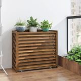 Dış Mekan Klima Kapağı ve Görüş Koruyucu, Bağımsız Ahşap Delikli Bahçe Bölmesi, Saksı Standı - Yer Tasarruflu Çözüm 105 x 47 x 80 cm