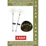 Dış Mekan Montajsız Kablosuz Rüzgar Yağmur Dayanıklı Saçak Model Sensörlü Solar Bahçe Lambası 4 Adet