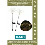 Dış Mekan Montajsız Kablosuz Rüzgar Yağmur Dayanıklı Saçak Model Sensörlü Solar Bahçe Lambası 8 Adet