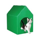 Dış Mekan Plastik Sokak Hayvanları İçin Özel Su Geçirmez Kedi Evi 45 x 35 CM yesil