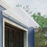 Dış mekan şeffaf gölgelik - UV ışınlarına dayanıklı polikarbonat kapı tentesi - 50 x 370 cm açık hava barınağı, yağmur, kar ve güneş koruması, buzlu pencere örtüsü, ev girişleri için dayanıklı tente