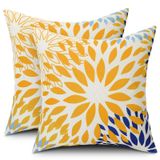 Dış Mekan Yastık Kılıfı 2'li Set, Su Geçirmez Kırlent Kılıfı 45x45 cm, Veranda Mobilyaları Bahçe Kanepesi için Zarif Yastık Kılıfı