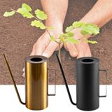Dış mekanda sulama kabı, 1,5 l, paslanmaz çelik, bahçe sulama kabı, bitkiler ve çiçekler için, uzun ağızlı sulama saksı (B)