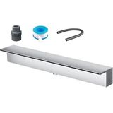 Dış mekanlar için oluklu borudan şelale taşma seti, paslanmaz çelik şelale kanadı çeşmesi, havuz ve bahçe dekorasyonu için şelale çeşmesi, duvara montaj, 61 cm uzunluk, teraslar ve