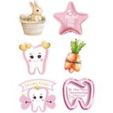 Diş Pembe Yenilebilir Cupcake ve Pasta Resim Baskı