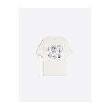 Disante Deniz Kabuğu Baskılı Bisiklet Yaka Oversize Trend Kadın T-shirt