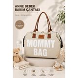 Disanuva Anne Bebek Bakım Çantası Mommy Bag Geniş Hacimli Çok Cepli Bebek Çantası Bebek Arabası Askılı - Krem - Bej
