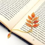 Dişbudak Sonbahar Ağaç Yaprakları Bookmark Metal Ayraç Kitap Ayracı Zincirli Ay113