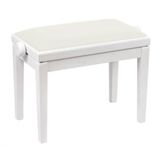 Discacciati White Vinyl Piyano Taburesi (Parlak Beyaz)