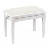 Discacciati White Vinyl Piyano Taburesi (Parlak Beyaz)