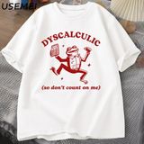 Discalculic Yani Bana Güvenmeyin T-Shirt Erkekler Komik Discalculia Kurbağa T Shirt Aptal Vin 3080 - Beyaz - XL