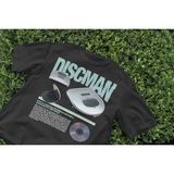 Discman Baskılı Unisex Oversize T-Shirt - Siyah