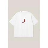 Disco Chili Bieber Oversize Boxy Kesim Unisex %100 Pamuklu Baskılı Tshirt | Streetwear - Beyaz