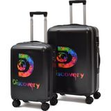 Discovery 2’li Valiz Seti (Kabin + Orta) – Polikarbon Kırılmaz, Hafif, 360° Sessiz Teker - Siyah