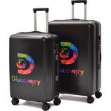 Discovery 2’li Valiz Seti Orta + Büyük – Polikarbon Kırılmaz, Hafif, 360° Sessiz Teker - Siyah