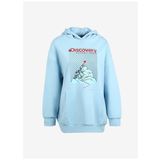 Discovery D3WL-SWT22 Expedition Mavi Kadın Kapüşonlu Oversize Baskılı Sweatshirt