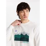 Discovery Expedition Beyaz Erkek Relaxed Baskılı Sweatshirt D5WM-SWT3882