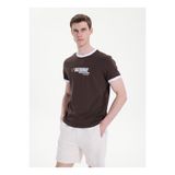 Discovery Expedition Bisiklet Baskılı T-Shirt, S, 5003329647, Kahve, Erkek