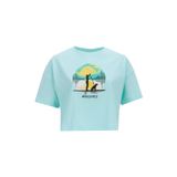 Discovery Expedition Bisiklet Yaka Crop Baskılı T-Shirt, M, 5003227123, Mint, kadın