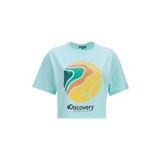 Discovery Expedition Bisiklet Yaka Crop Baskılı T-Shirt, S, 5003227089, Mint, Kadın