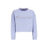 Discovery Expedition Bisiklet Yaka Crop Fit Baskılı Sweatshirt, XL, 5003162271, Mavi, kadın